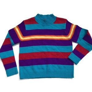 Derek Kids by Derek Heart Rainbow Vintage Sweater Multi Color Stripes Winter